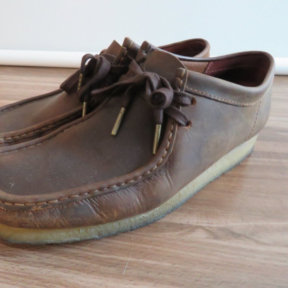CLARKS ORIGINALS Wallabee Chukka Shoes in Brown Leather - Men's Size US 9 - Picture 3 of 15